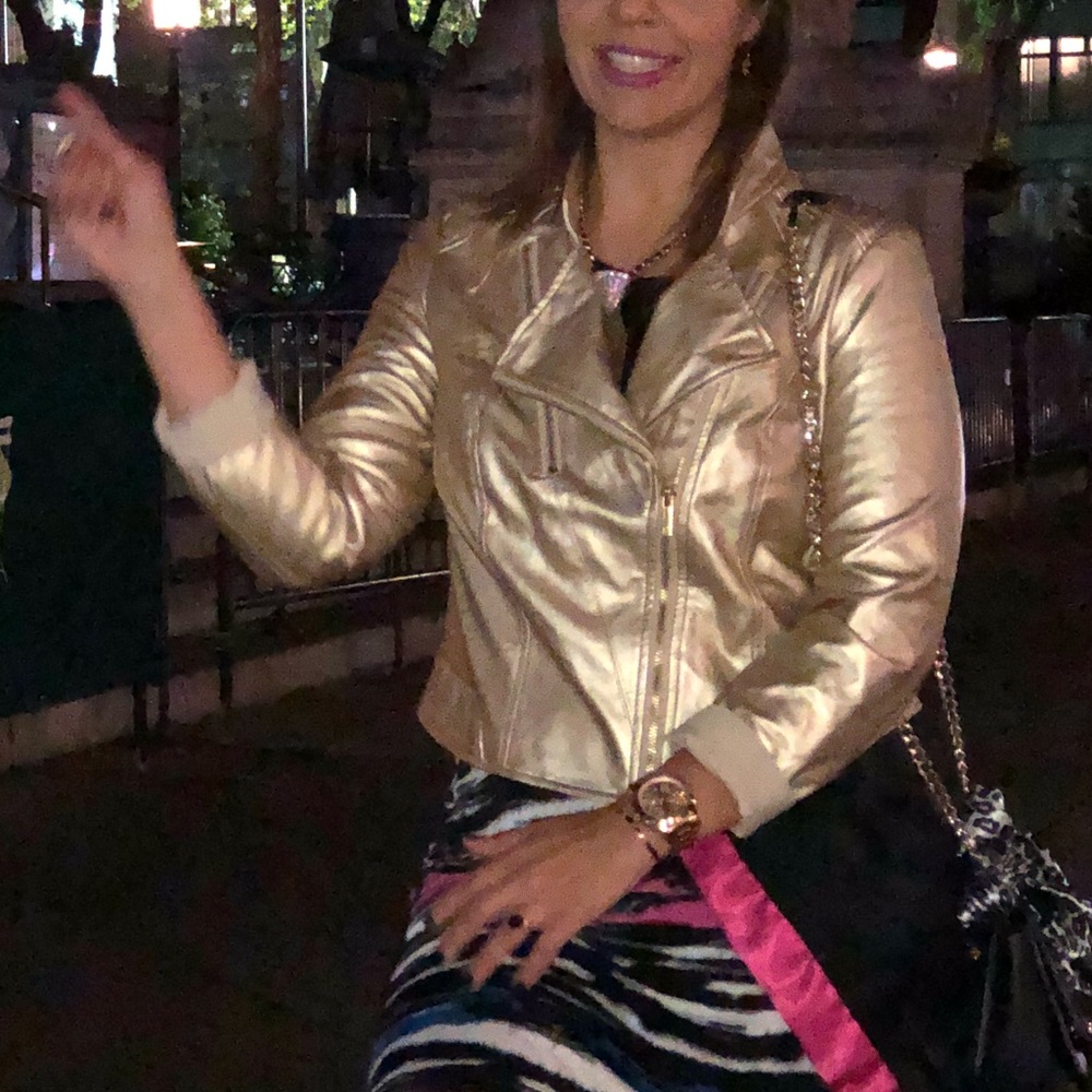 Thalia Sodi Gold Faux Leather Jacket